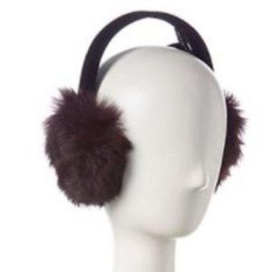Adrienne Landau Real Rabbit Fur Earmuffs - Wine